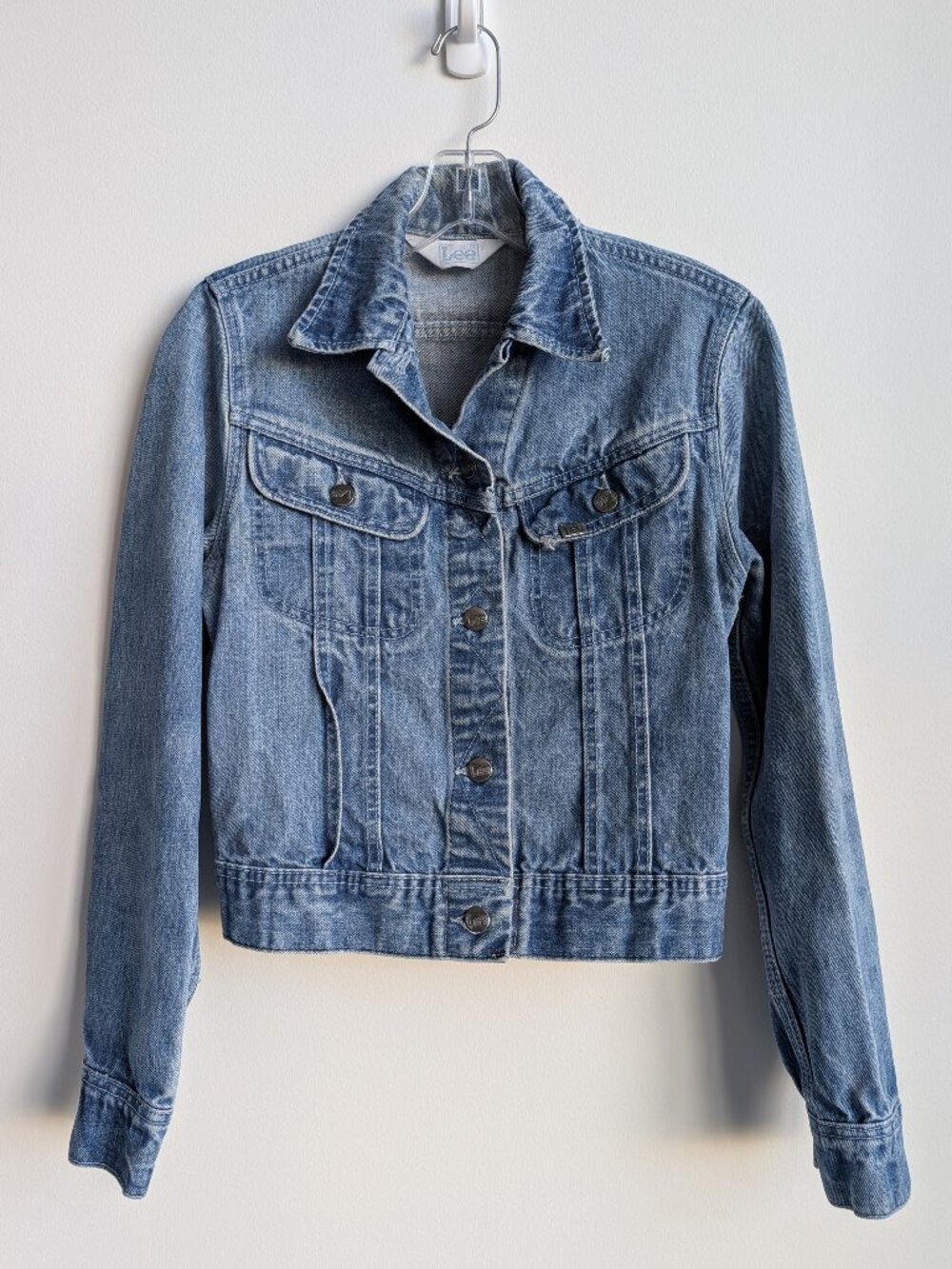 Vintage LEE Cropped Denim Trucker Jacket | XS